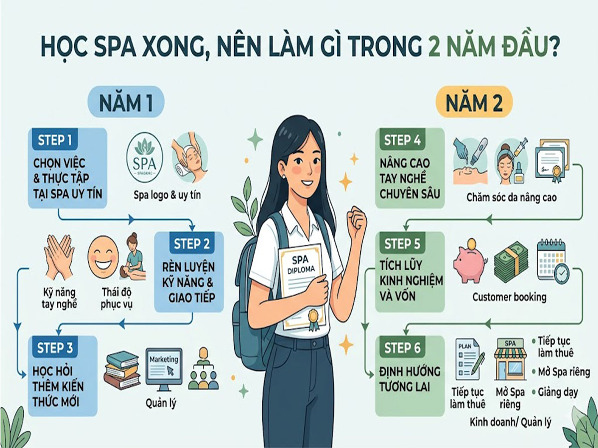 học spa nên làm gì trong 2 năm đầu