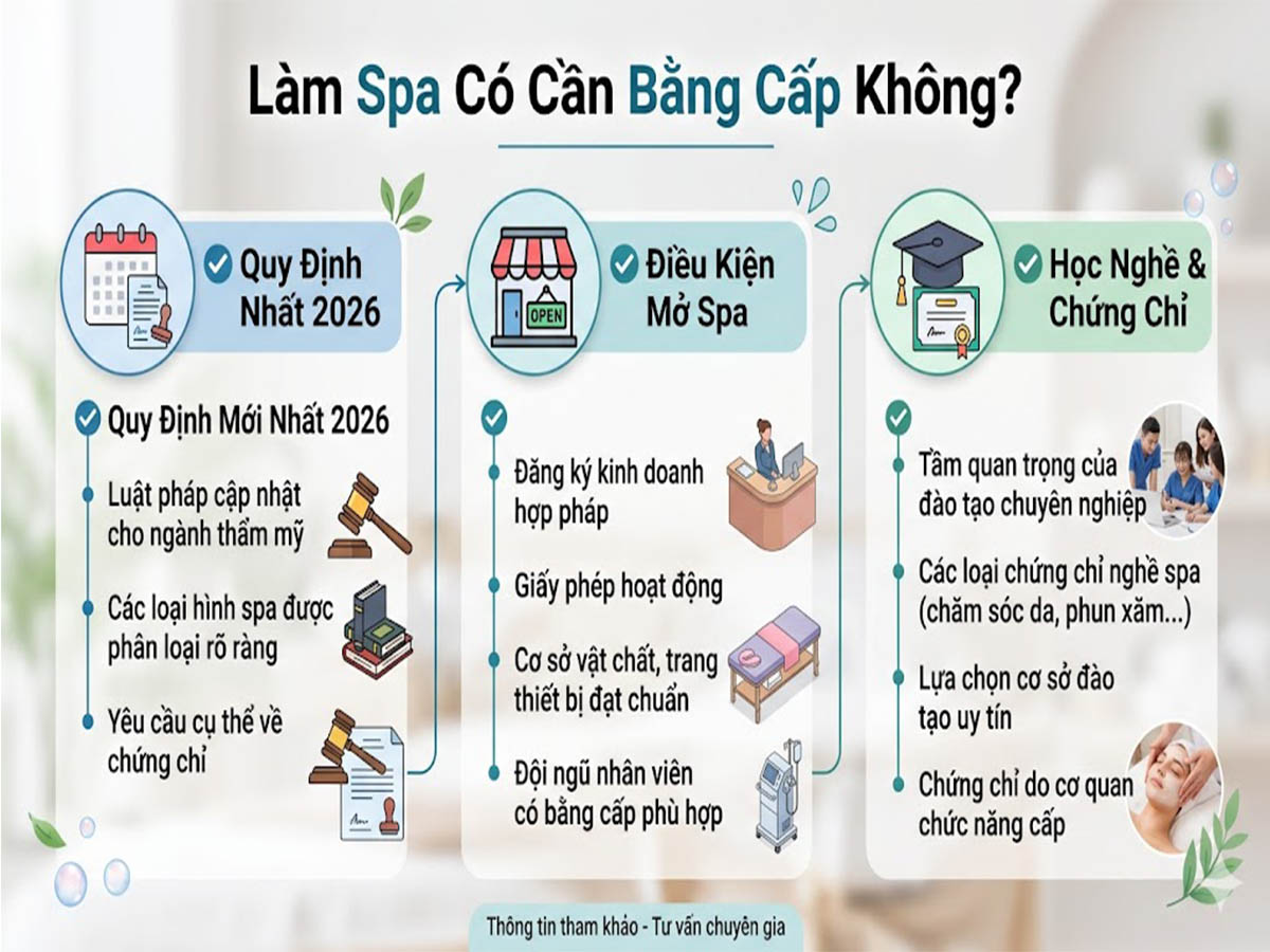 làm spa có cần bằng cấp