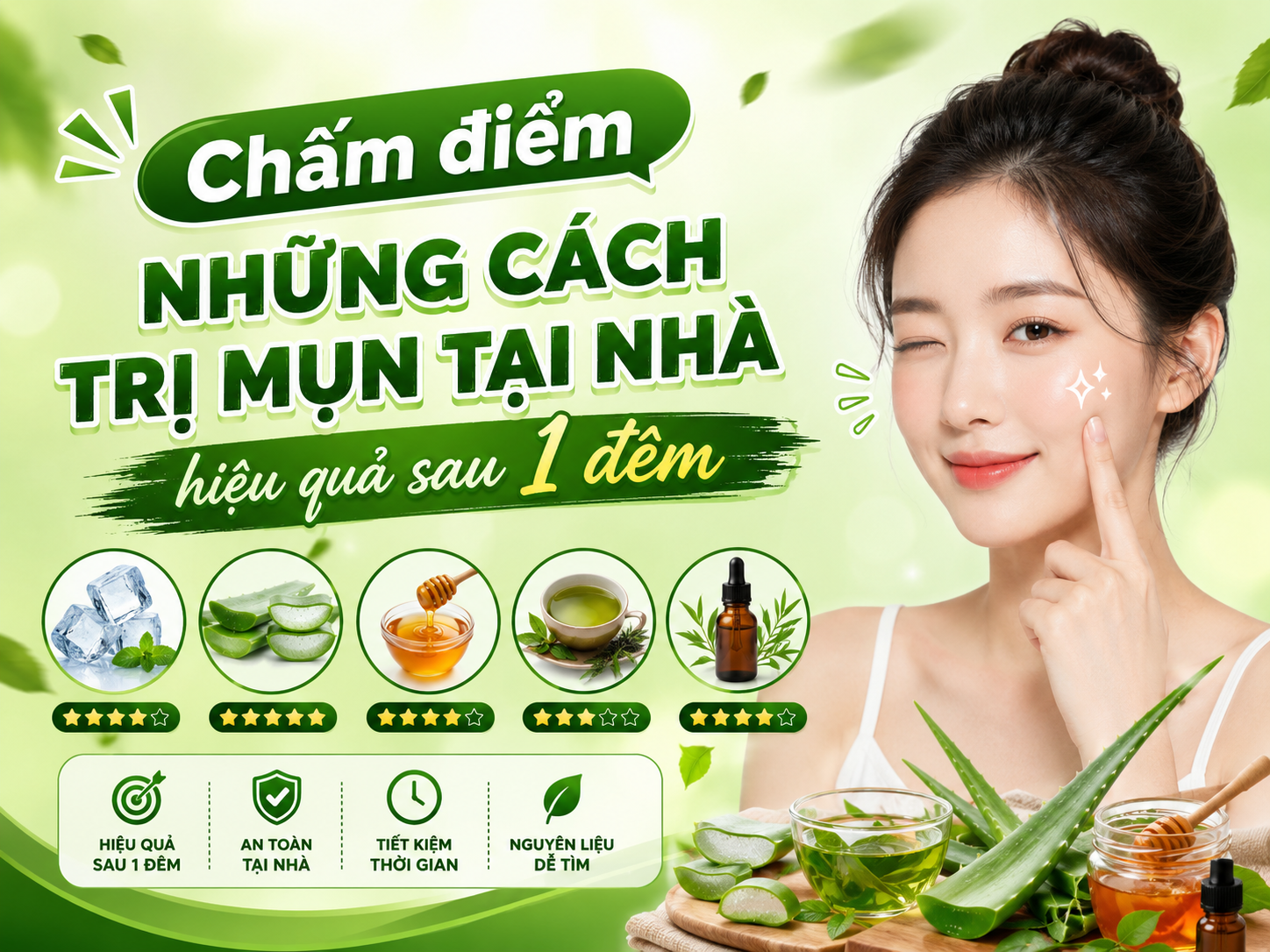 Chấm điểm những cách trị mụn tại nhà hiệu quả sau 1 đêm trên mạng