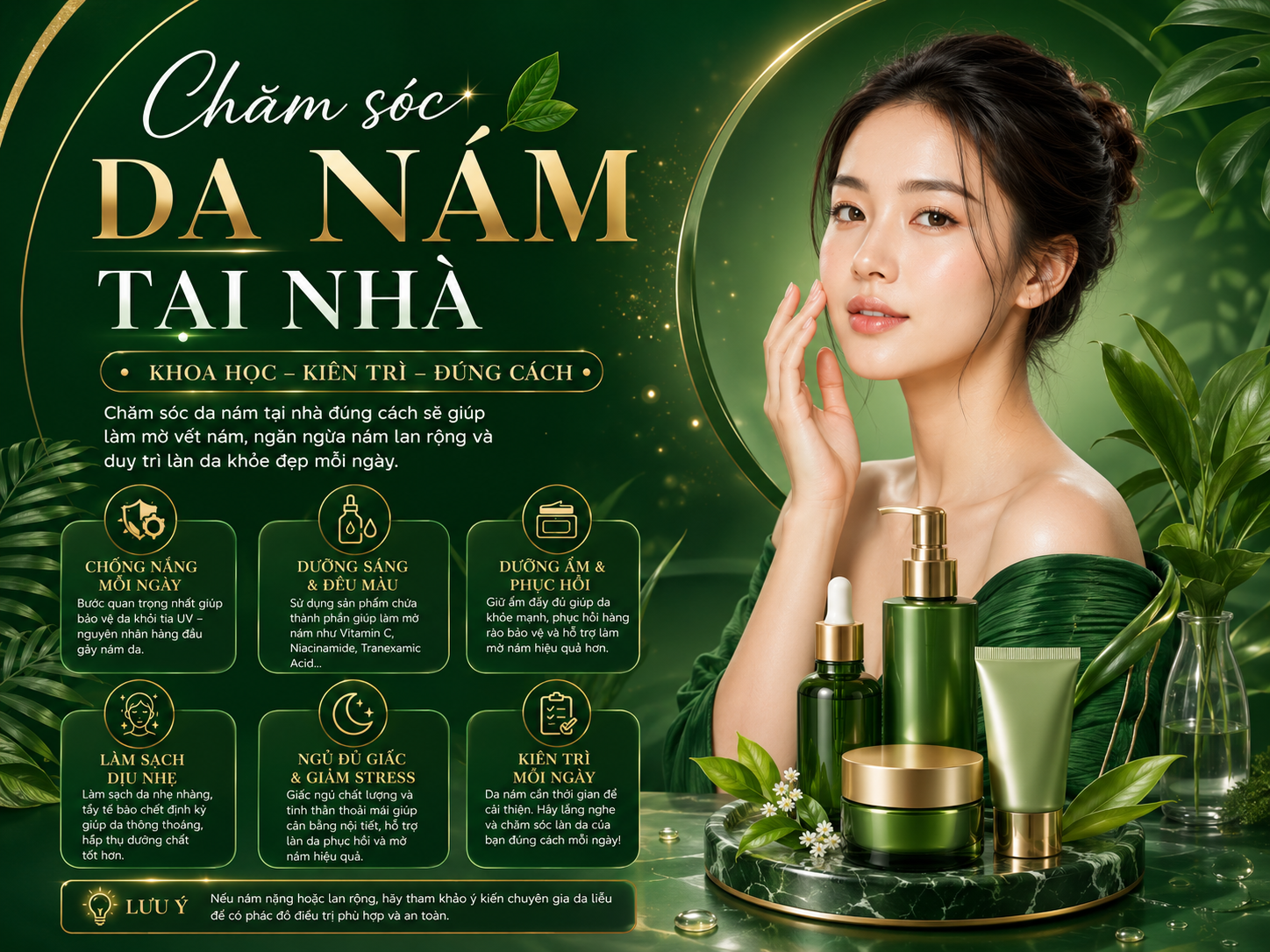 chăm sóc da nám tại nhà